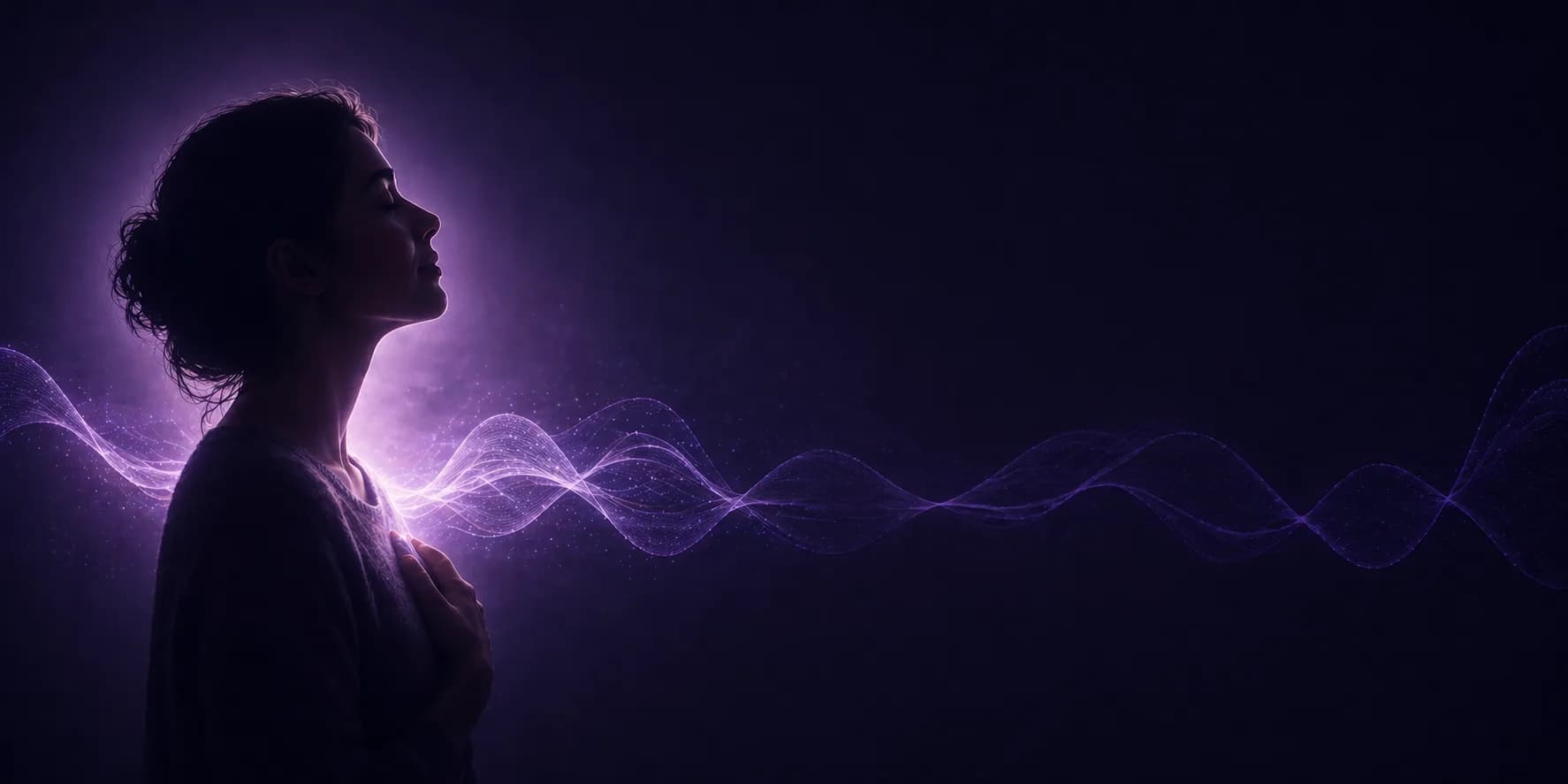 Silueta mujer con ondas